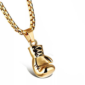 2018 Trendy Black Plated Fashion Mini Boxing Glove Necklace Boxing Jewelry Stainless Steel Collar de Cadena Cool Pendant
