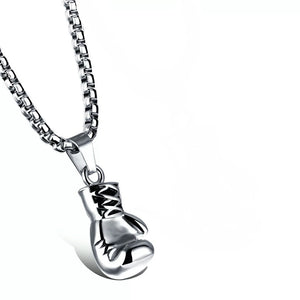 2018 Trendy Black Plated Fashion Mini Boxing Glove Necklace Boxing Jewelry Stainless Steel Collar de Cadena Cool Pendant
