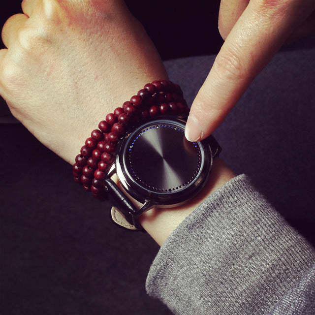 Leather Waterproof LED Watch