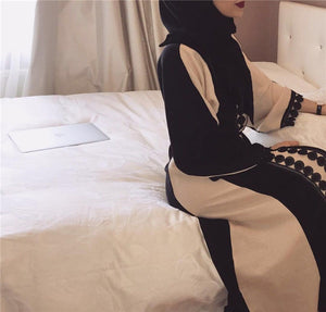 Muslim Open Abaya Dress Elegant Cotten Linen Lace Cardigan Long Robe Kimono Jubah Ramadan Arabic Turkish Islamic Prayer Clothing