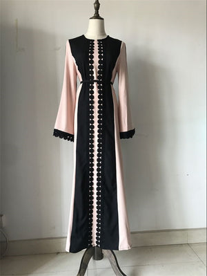 Muslim Open Abaya Dress Elegant Cotten Linen Lace Cardigan Long Robe Kimono Jubah Ramadan Arabic Turkish Islamic Prayer Clothing