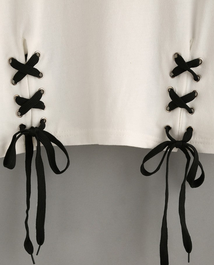 MERRY PRETTY new summer crop tops women t shirt letter print short sleeve lace up cotton loose sexy white t-shirt dance tee tops