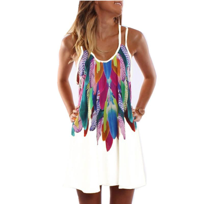 Hot Colorful Feather Dress