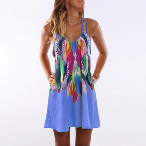 Hot Colorful Feather Dress