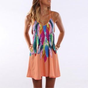 Hot Colorful Feather Dress