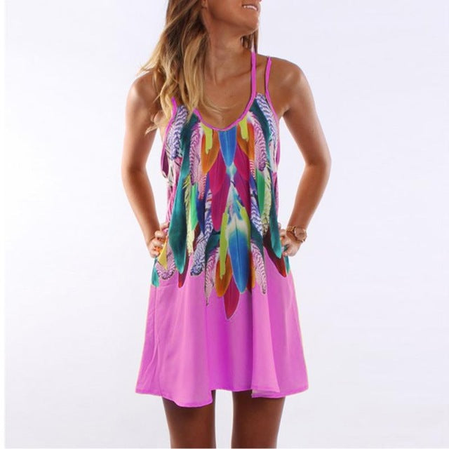 Hot Colorful Feather Dress