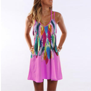 Hot Colorful Feather Dress