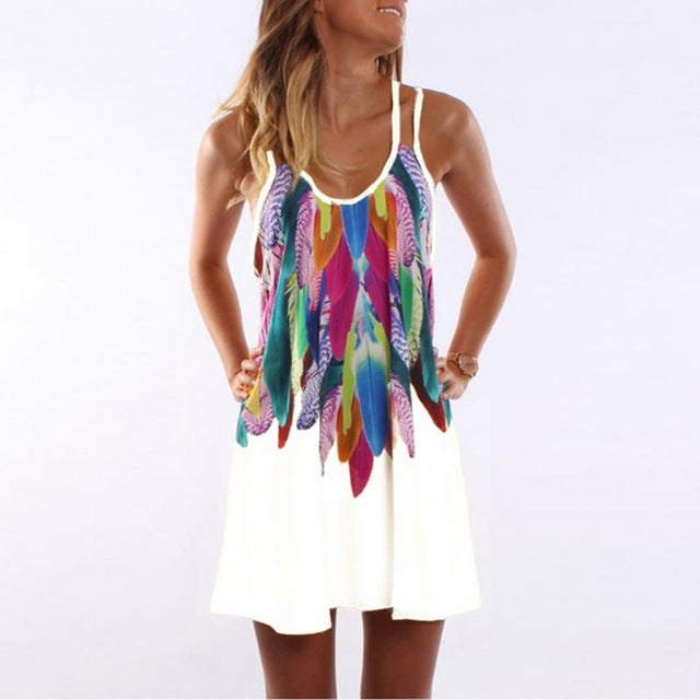 Hot Colorful Feather Dress