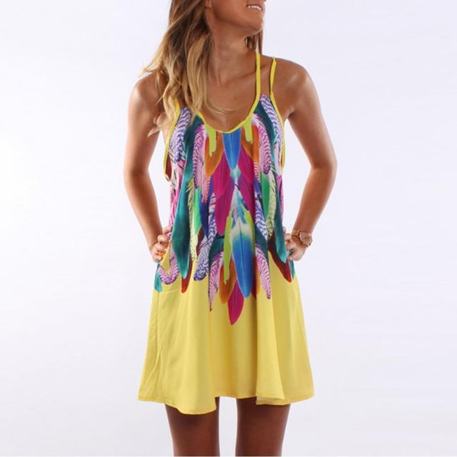 Hot Colorful Feather Dress