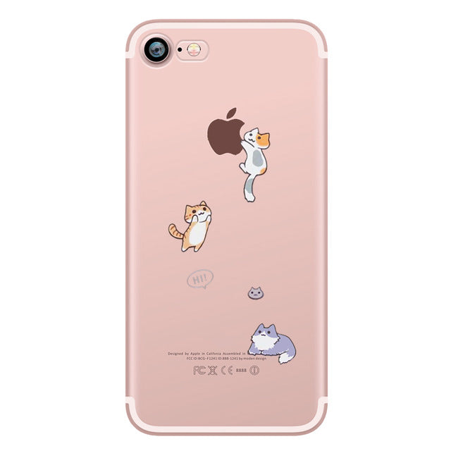 Cute Animals Soft Silicon Case Cover for IPhone 7 6 6S 8 Plus 5S SE X