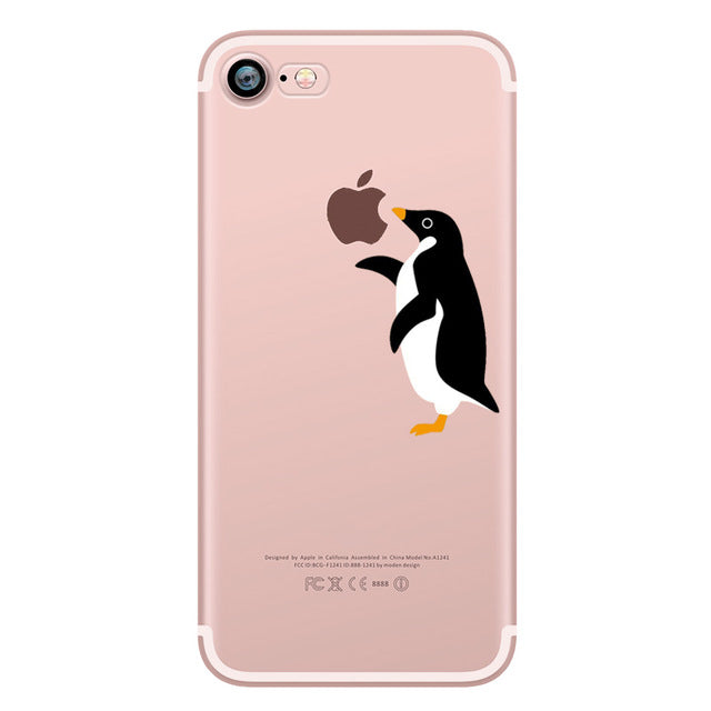 Cute Animals Soft Silicon Case Cover for IPhone 7 6 6S 8 Plus 5S SE X