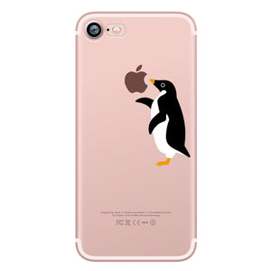 Cute Animals Soft Silicon Case Cover for IPhone 7 6 6S 8 Plus 5S SE X
