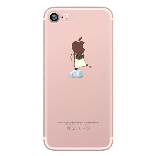 Cute Animals Soft Silicon Case Cover for IPhone 7 6 6S 8 Plus 5S SE X