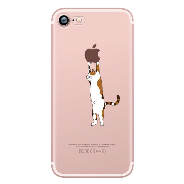 Cute Animals Soft Silicon Case Cover for IPhone 7 6 6S 8 Plus 5S SE X
