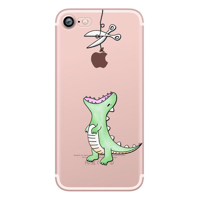 Cute Animals Soft Silicon Case Cover for IPhone 7 6 6S 8 Plus 5S SE X