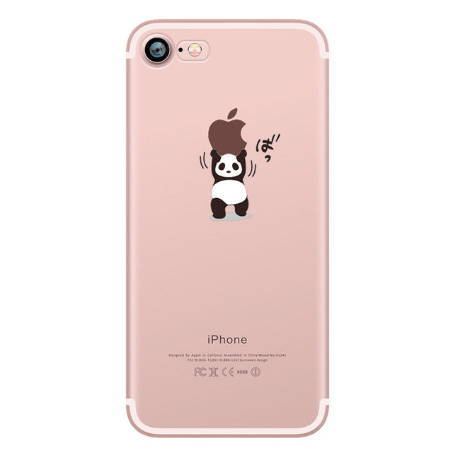 Cute Animals Soft Silicon Case Cover for IPhone 7 6 6S 8 Plus 5S SE X