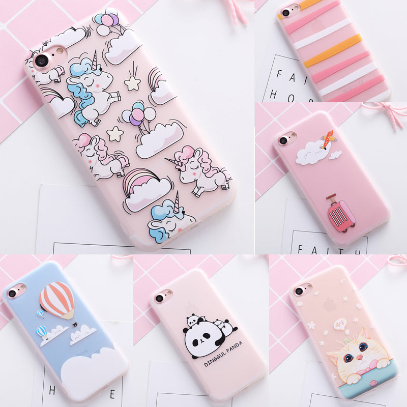 Colorful Cute case for iPhone 8 7 5 5S SE 6 6S