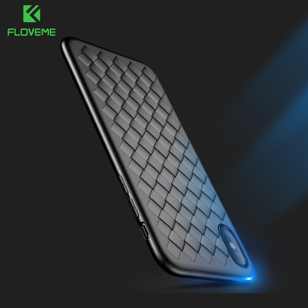 Luxury Grid Weaving Cases For iPhone 6 6s 7 8 Plus X Cover