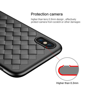 Luxury Grid Weaving Cases For iPhone 6 6s 7 8 Plus X Cover