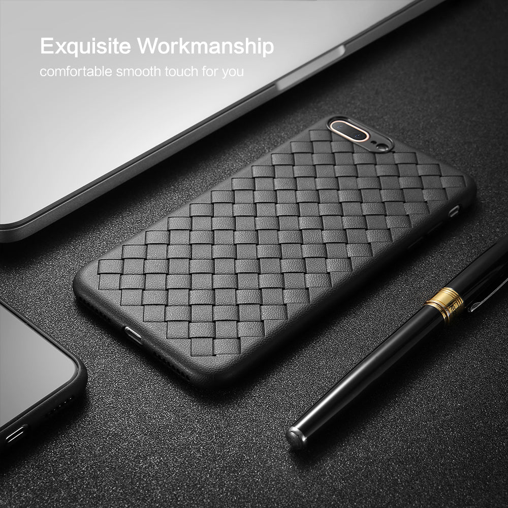 Luxury Grid Weaving Cases For iPhone 6 6s 7 8 Plus X Cover