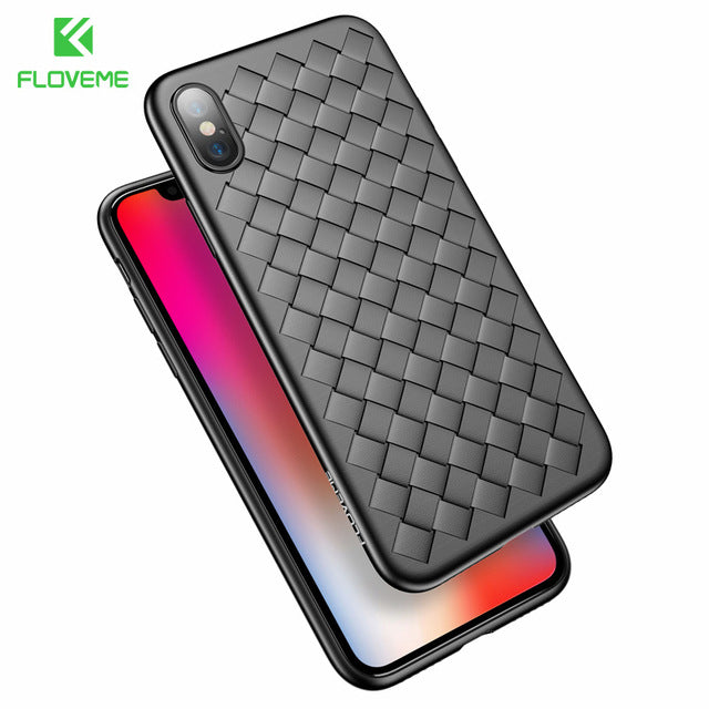Luxury Grid Weaving Cases For iPhone 6 6s 7 8 Plus X Cover