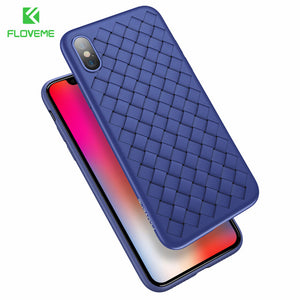 Luxury Grid Weaving Cases For iPhone 6 6s 7 8 Plus X Cover