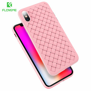 Luxury Grid Weaving Cases For iPhone 6 6s 7 8 Plus X Cover