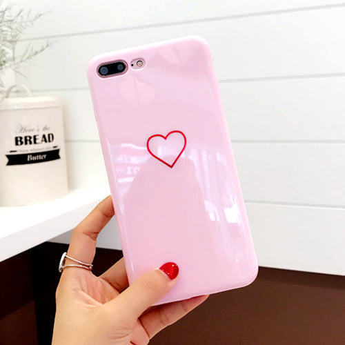 Lovely Heart Painted Phone Case For iphone 6 7 8 Case