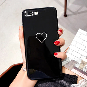 Lovely Heart Painted Phone Case For iphone 6 7 8 Case