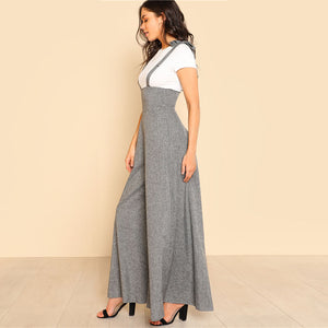 Self Tie Strap Wide Leg Jumpsuit