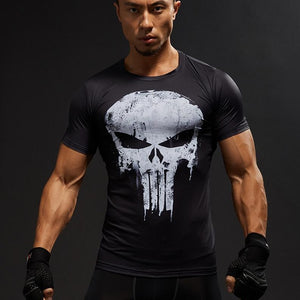 Skull Head/Superhero Fitness T Shirt