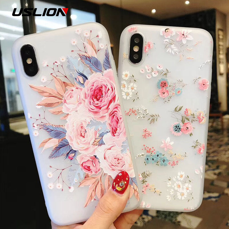Flower Silicon Phone Case For iPhone 7 8 Plus