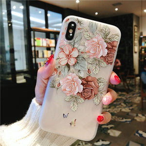 Flower Silicon Phone Case For iPhone 7 8 Plus