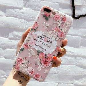 Flower Silicon Phone Case For iPhone 7 8 Plus