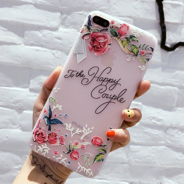 Flower Silicon Phone Case For iPhone 7 8 Plus