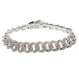 top quality micro pave cz cuban link chain size 7" 8" 9" boy men hip hop bling iced out wide big cz Miami chain bracelet bling
