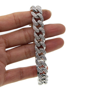 top quality micro pave cz cuban link chain size 7" 8" 9" boy men hip hop bling iced out wide big cz Miami chain bracelet bling