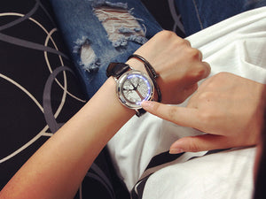 Leather Waterproof LED Watch