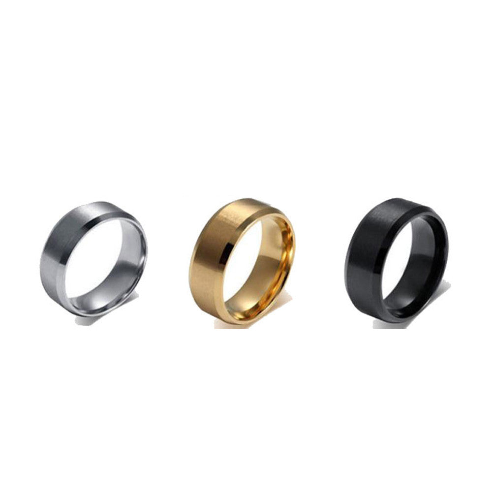 Stainless Steel Ring Titanium, Silver, Black, and Gold
