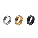Stainless Steel Ring Titanium, Silver, Black, and Gold