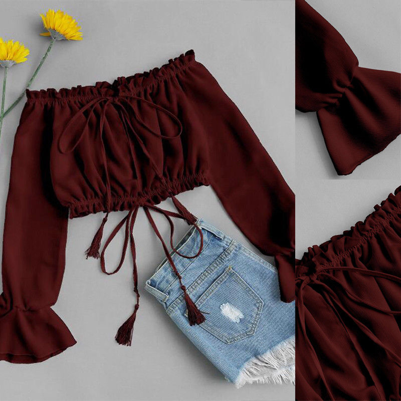 Sexy Off Shoulder Cropped Top