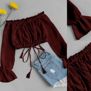Sexy Off Shoulder Cropped Top