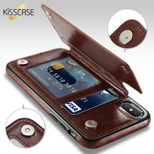 Multi Card Holders Case Cover For iPhone 8 7 6 6s Plus X Shells