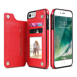 Multi Card Holders Case Cover For iPhone 8 7 6 6s Plus X Shells