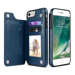 Multi Card Holders Case Cover For iPhone 8 7 6 6s Plus X Shells
