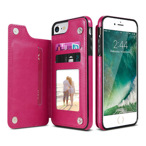 Multi Card Holders Case Cover For iPhone 8 7 6 6s Plus X Shells