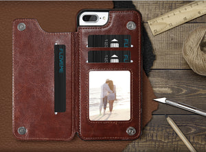 Multi Card Holders Case Cover For iPhone 8 7 6 6s Plus X Shells