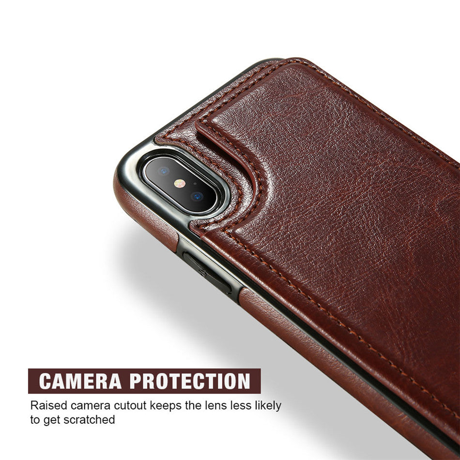 Multi Card Holders Case Cover For iPhone 8 7 6 6s Plus X Shells