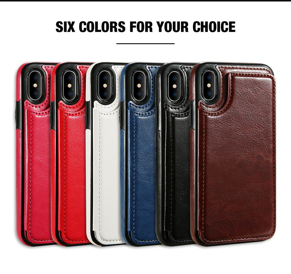 Multi Card Holders Case Cover For iPhone 8 7 6 6s Plus X Shells