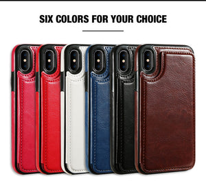 Multi Card Holders Case Cover For iPhone 8 7 6 6s Plus X Shells